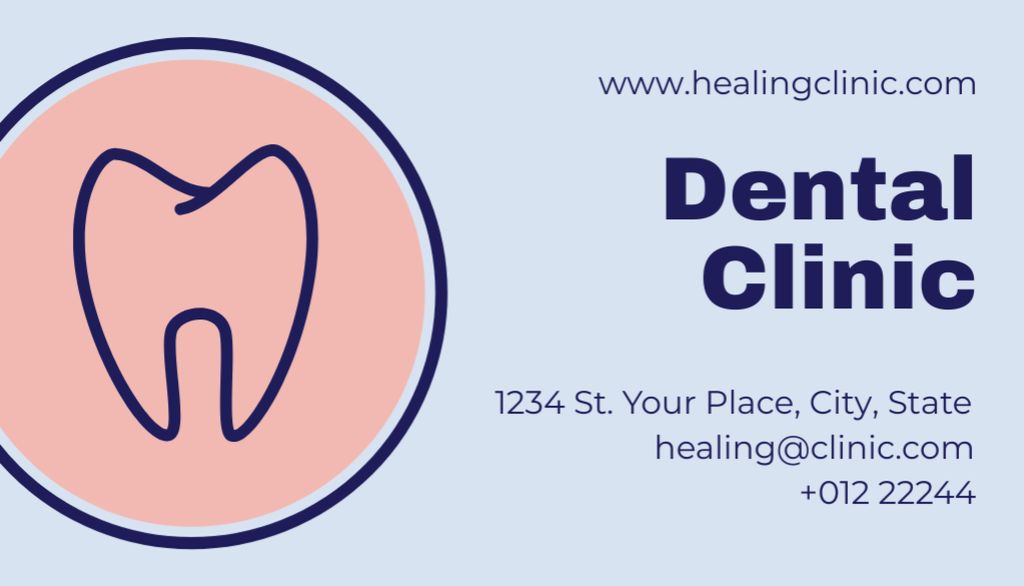 Simple Layout of Dentist Services Ad Business Card US Tasarım Şablonu