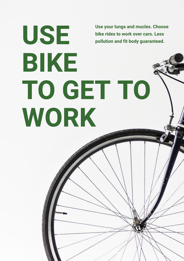 Ecological Bike to Work Concept Poster – шаблон для дизайну