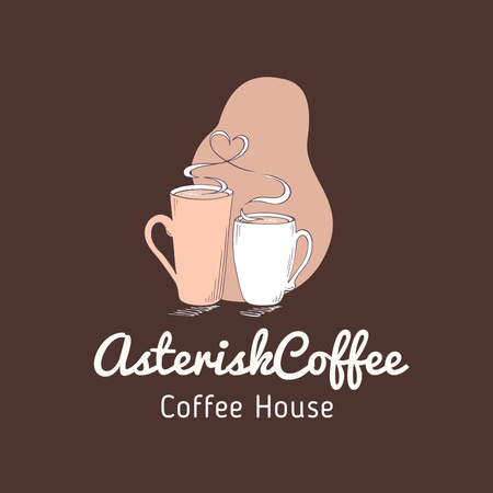Template di design tazza con caffè caldo Logo