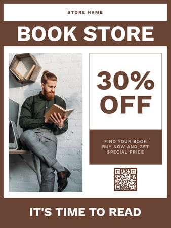 Platilla de diseño Education Literature in Bookstore with Discount Poster US