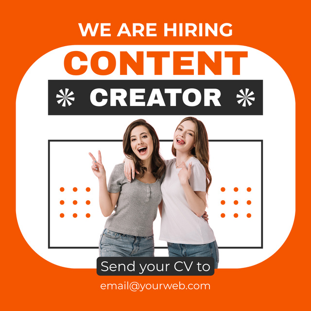 Ontwerpsjabloon van LinkedIn post van Recruitment of Talented Content Creators