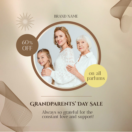Ontwerpsjabloon van Instagram van Granperents' Day Sale On Beauty Products