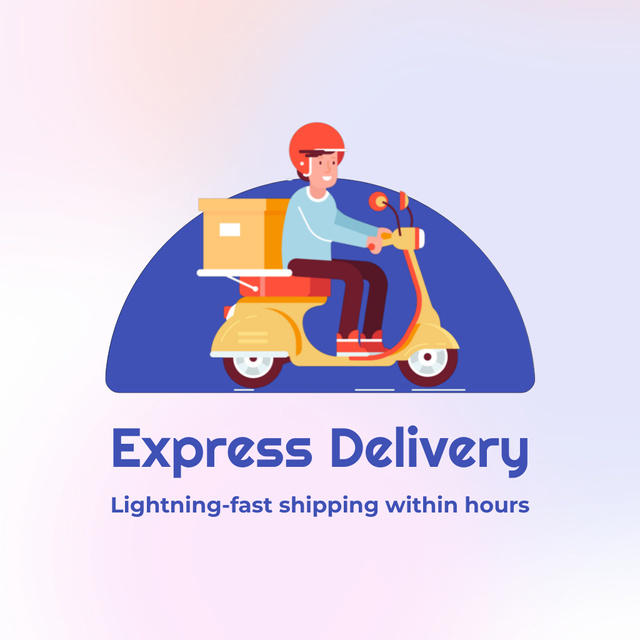 Modèle de visuel Lightning-Fast Express Delivery - Animated Logo