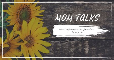 Mom talks with Sunflowers Facebook AD Design Template