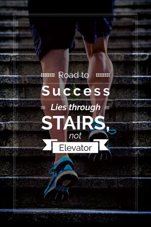 Motivational quote with Man running in city Tumblr Design Template