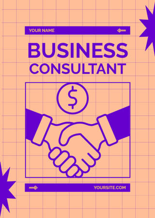 Services of Business Consulting with Handshake Flayer Design Template