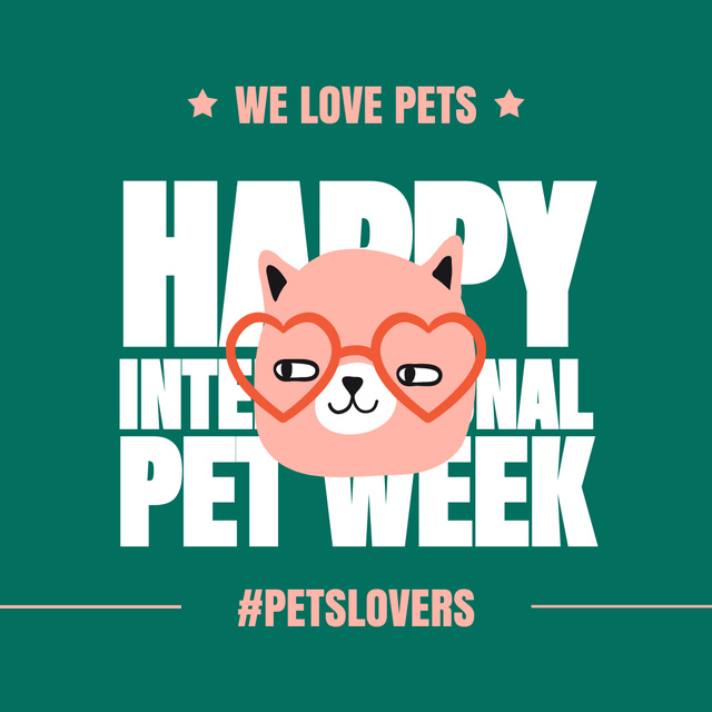 Ontwerpsjabloon van Instagram van International Pet Week Announcement
