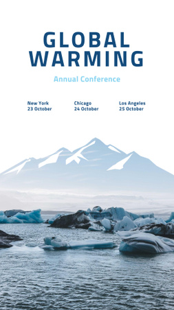 Plantilla de diseño de Global Warming Conference with Melting Ice in Sea Instagram Story 