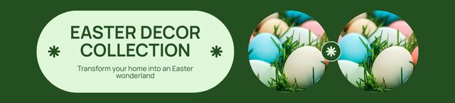 Easter Decor Collection with Eggs in Grass Ebay Store Billboardデザインテンプレート