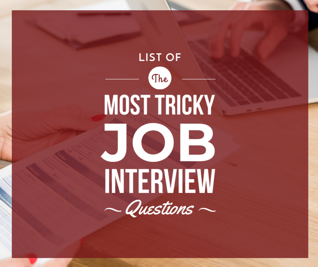 Job Interview Tricks Candidate with Resume Facebook tervezősablon