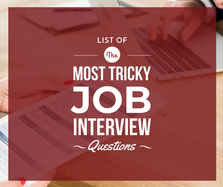Job Interview Tricks Candidate with Resume Facebook Šablona návrhu