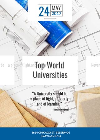 Universities guide on Blueprints Invitation Design Template