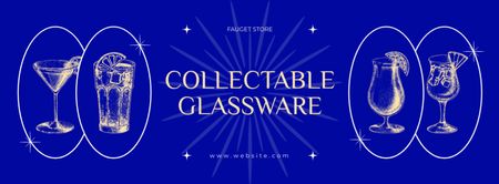 Пропозиція сучасного скляного посуду в магазині Facebook cover – шаблон для дизайну