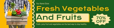 Platilla de diseño Discount on Juicy Vegetables and Fruits at Market Twitter