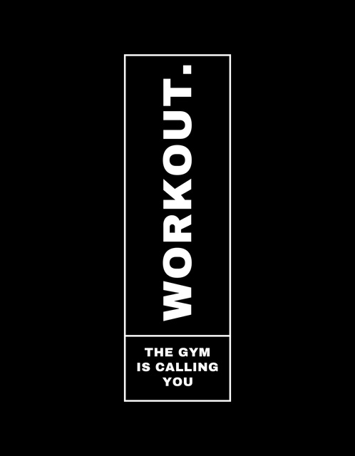 Motivation for Workout in Gym T-Shirt Tasarım Şablonu