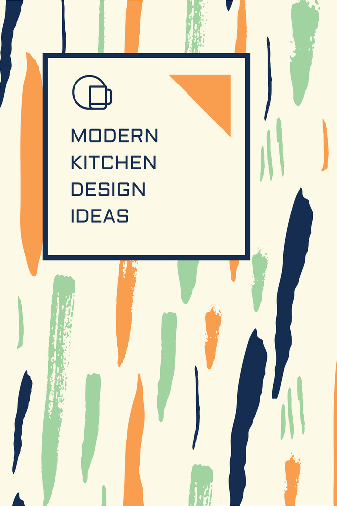 Kitchen Design Ad with Colorful Smudges Pinterest Modelo de Design