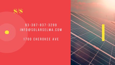 Szablon projektu Oferta usług specjalistycznych w zakresie energii słonecznej Business Card US