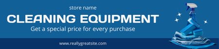 Household Cleaning Equipment Blue Ebay Store Billboard Design Template