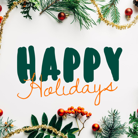 Plantilla de diseño de Happy Holidays Greeting Instagram 