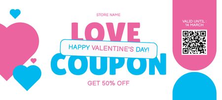 Love Voucher Offer for Discount Coupon 3.75x8.25in Design Template