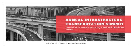 Plantilla de diseño de Cumbre anual de transporte de infraestructura Facebook cover 