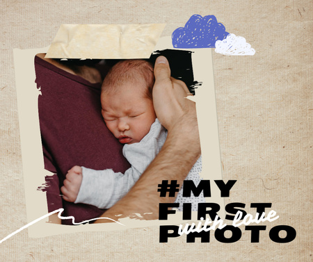 Father holding Cute Little Infant Facebook Design Template