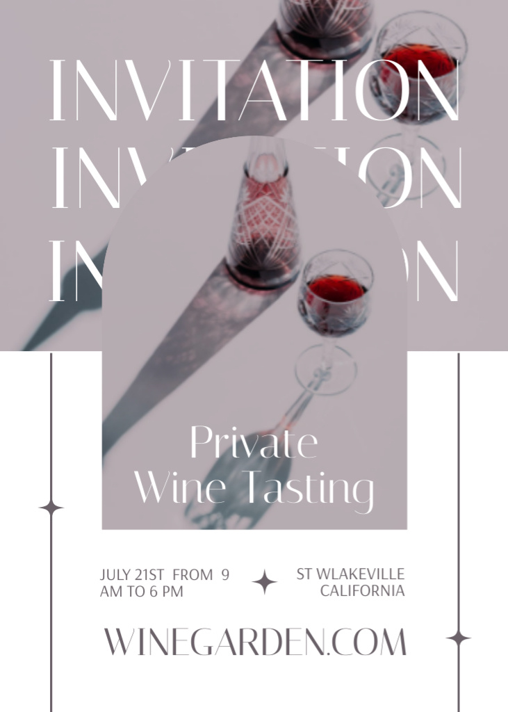 Plantilla de diseño de Invitation to Private Wine Tasting Invitation 