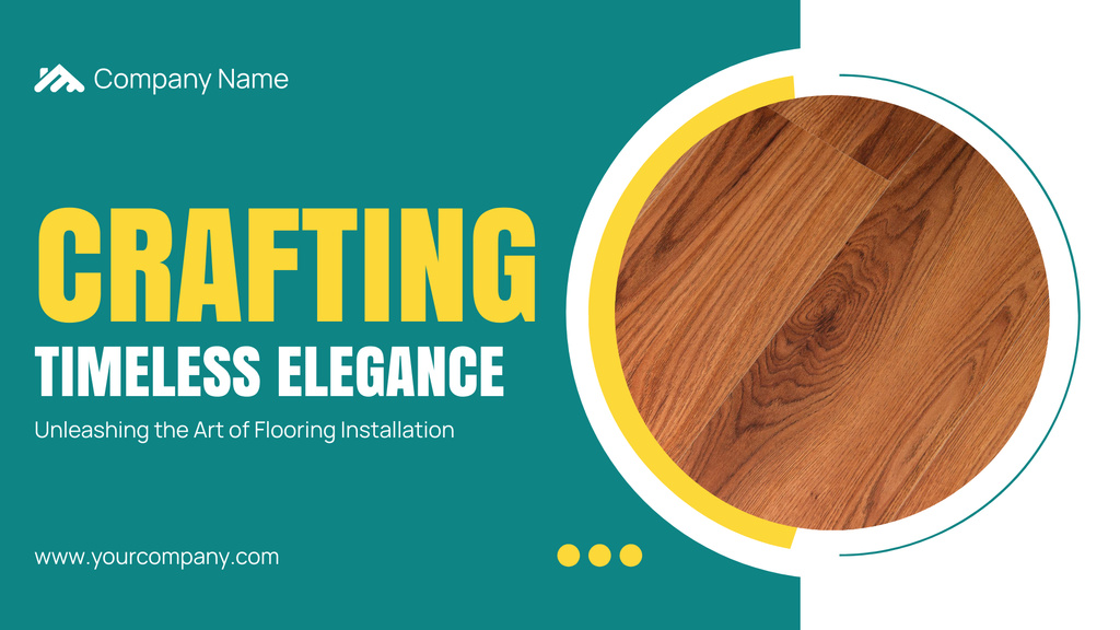 Plantilla de diseño de Flooring Services with Crafting Timeless Elegance Presentation Wide 