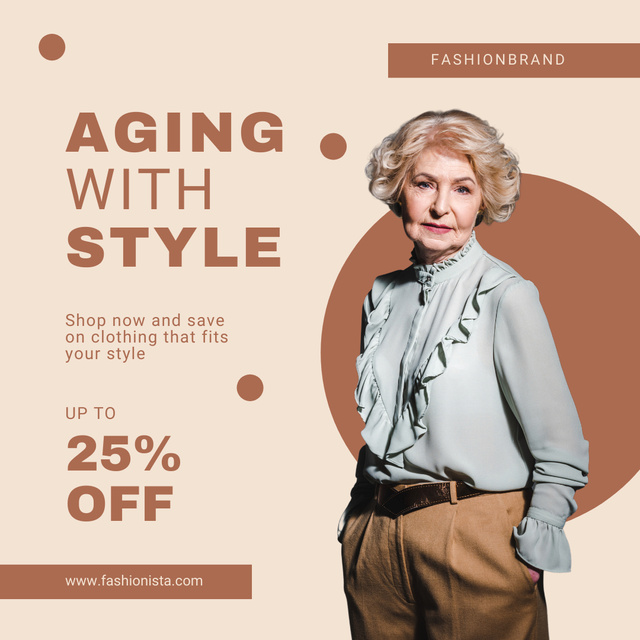 Template di design Age-Friendly Fashion Style With Discount For Items Instagram