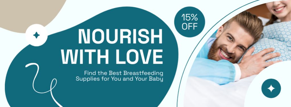 Designvorlage Discounted Breastfeeding Supplies and Products für Facebook cover