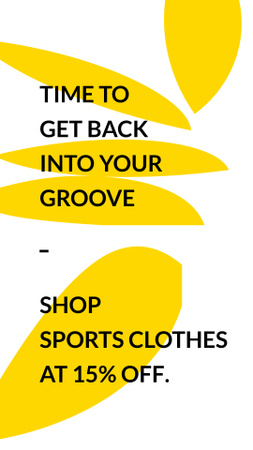 Oferta de loja de roupas esportivas com texturas amarelas Instagram Story Modelo de Design