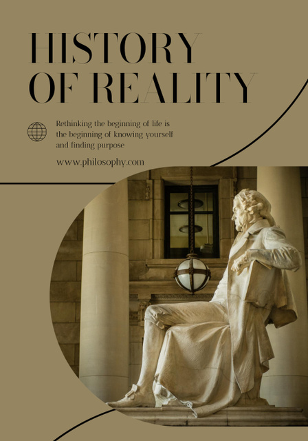 Platilla de diseño History of Reality And Inspiration Quote About Philosophy Poster 28x40in