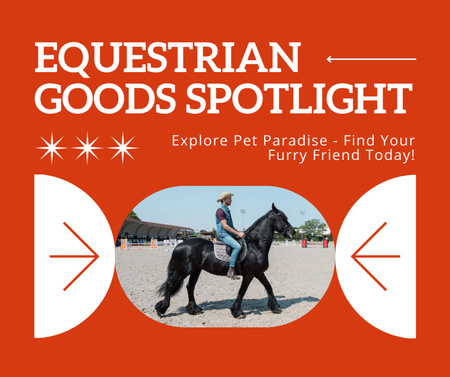 Equestrian Goods Spotlight With Slogan Facebook Design Template