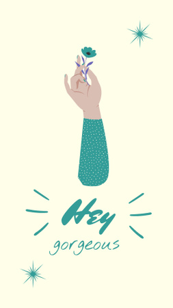 Platilla de diseño Cute Phrase with Flower in Hand Instagram Story