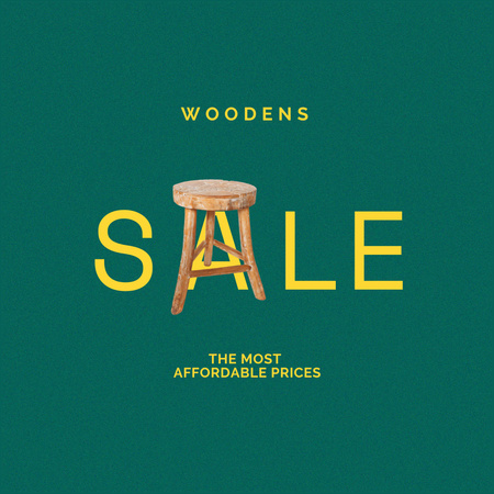 Wooden Furniture Sale Offer Animated Post Modelo de Design