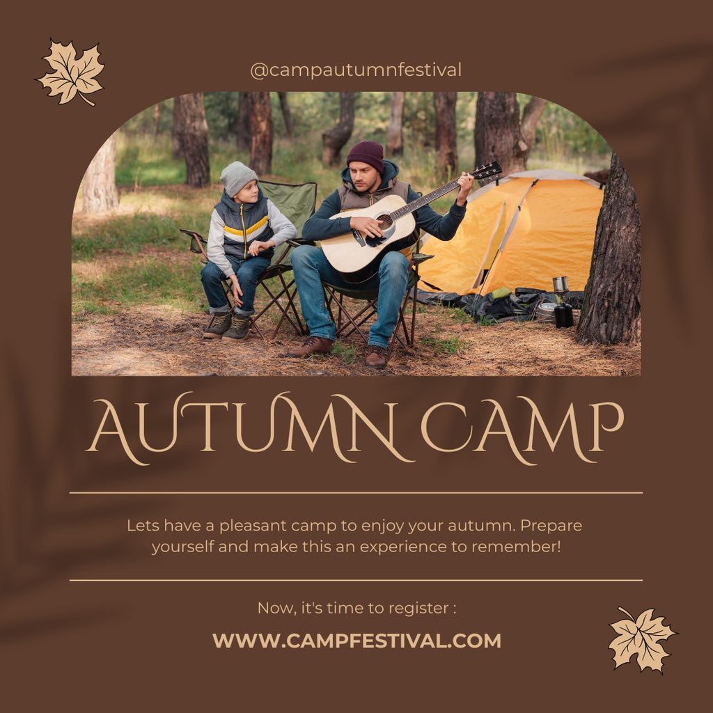 Camping Festival Announcement Instagram AD tervezősablon