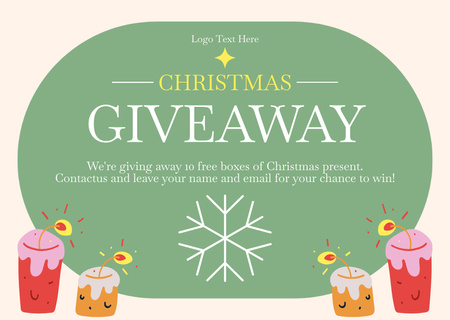 Christmas Giveaway of Present Boxes Green Card Design Template