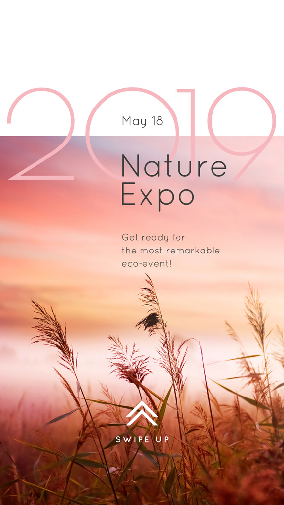 Natural Expo Annoucement with Foggy morning field Instagram Story Πρότυπο σχεδίασης