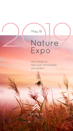 Natural Expo Annoucement with Foggy morning field Instagram Story Design Template