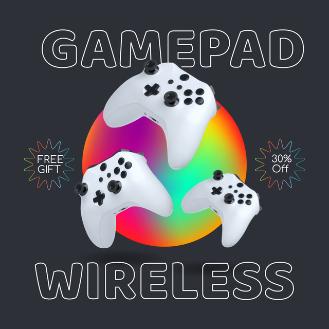 Ontwerpsjabloon van Instagram AD van Advertising Wireless Gamepad for Gamers