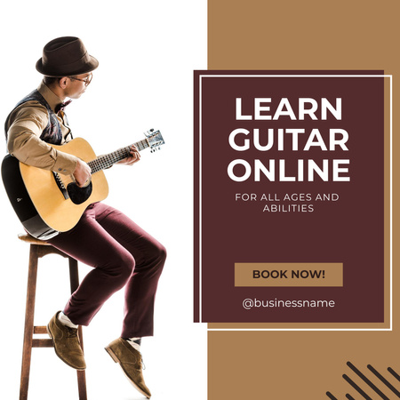 Online Guitar Learning Offer Instagram AD Šablona návrhu
