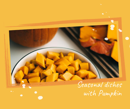 Seasonal dishes with Pumpkin Facebook Design Template