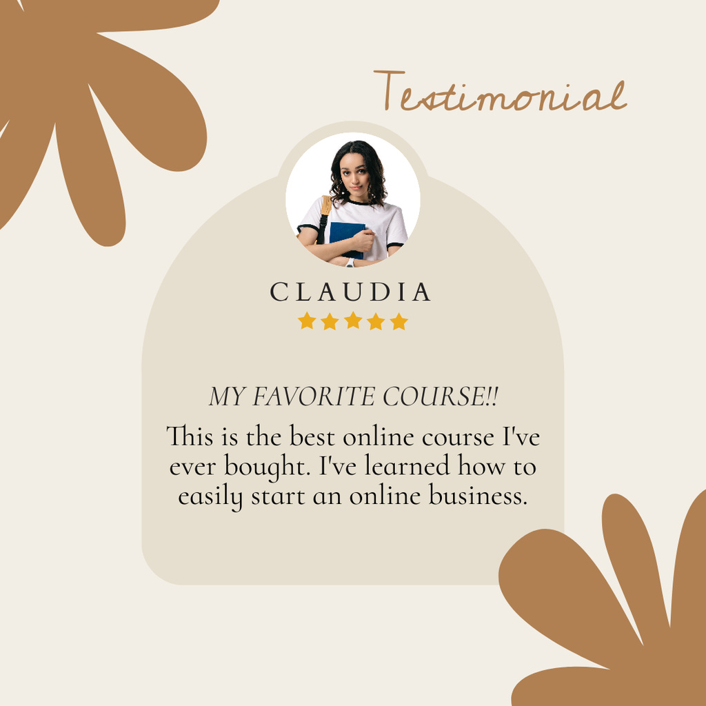 Feedback from Client about Completion of Online Training Course Instagram – шаблон для дизайну