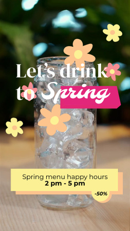 Glass With Beverage And Ice Offer TikTok Video Design Template