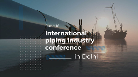 Plantilla de diseño de Piping Industry Conference Announcement FB event cover 
