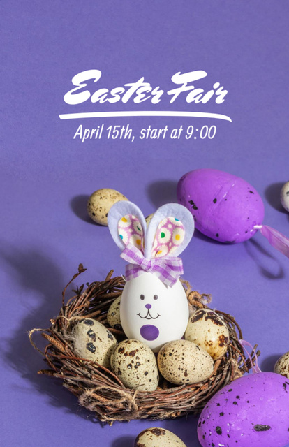 Platilla de diseño Spring Fair Celebrating Easter in Purple Flyer 5.5x8.5in