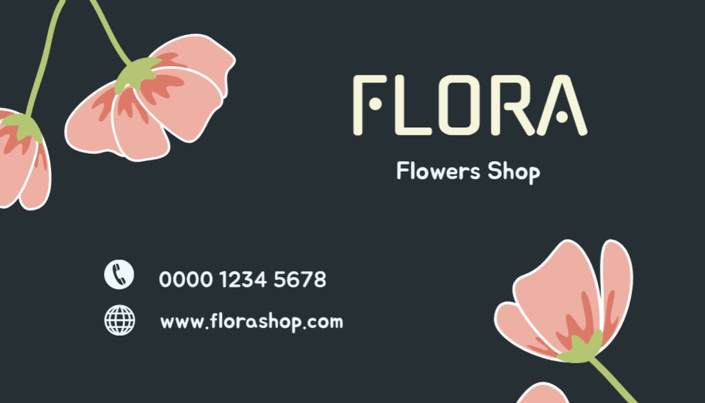 Flowers Shop Advertisement Business Card US tervezősablon