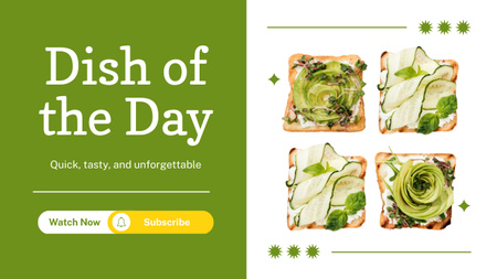 A nap ételének hirdetése ízletes szendvicsekkel Youtube Thumbnail tervezősablon