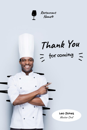 Gratitude from Chef Postcard 4x6in Vertical Design Template