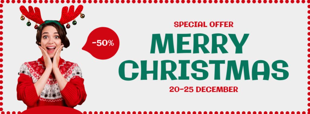 Plantilla de diseño de Christmas Special Discount Offer Facebook cover 